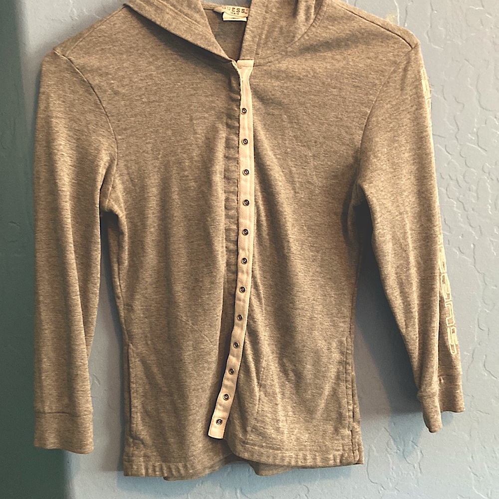 A button up top grey half sleeve